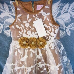 𝅺nwt Girls 1Y Think Pink Bows Festive Tulle Dress
